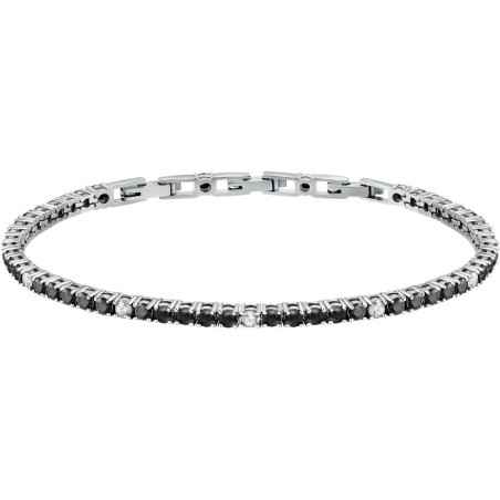 BRACCIALE TENNIS ZIRCONI NERI E BIANCHI UOMO MORELLATO 