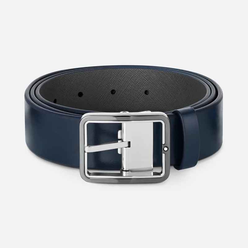 Cintura reveribile blu grigia in pelle Uomo Montblanc Cintura reveribile blu grigia in pelle Uomo Montblanc