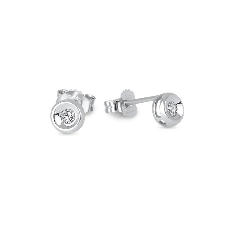 Orecchini in oro bianco diamanti 0.14 Ct Donna Demetra