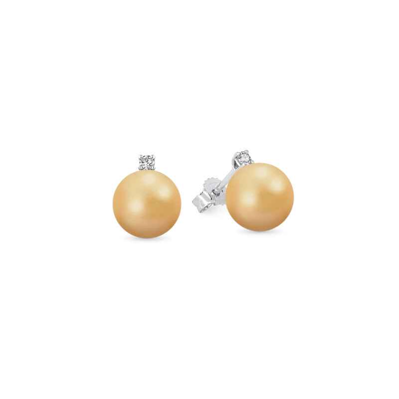 Orecchini oro bianco perle indonesia e diamanti Donna Demetra Orecchini oro bianco perle indonesia e diamanti Donna Demetra