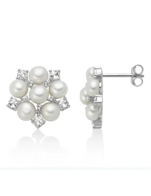 Orecchini Unica Bouquet in argento perle e topazi Donna Miluna