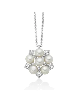 Collana Unica Bouquet in argento perle e topazi Donna Miluna