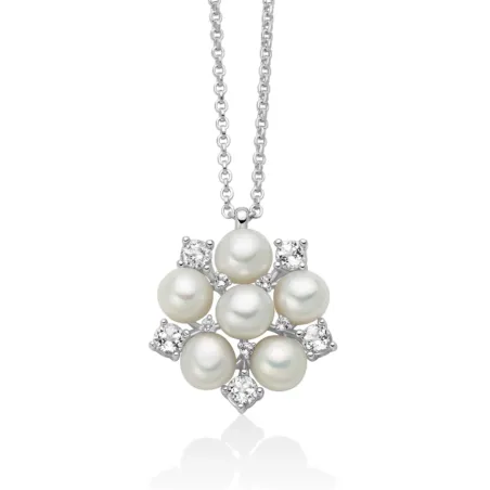 Collana Unica Bouquet in argento perle e topazi Donna Miluna