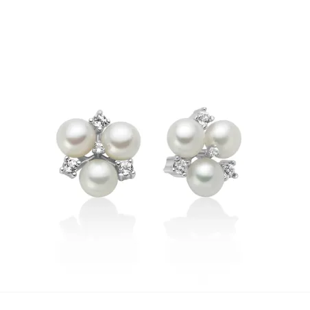 Orecchini Unica Bouquet in argento perle e topazi Donna Miluna