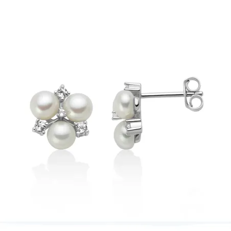 Orecchini Unica Bouquet in argento perle e topazi Donna Miluna