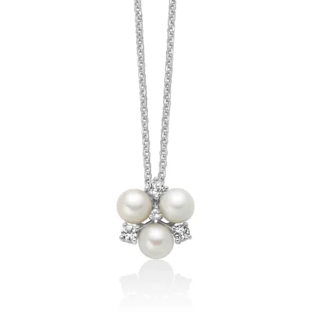 Collana Unica Bouquet in argento perle e topazi Donna Miluna