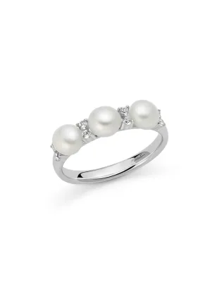 Anello Unica Bouquet in argento perle e topazi Donna Miluna