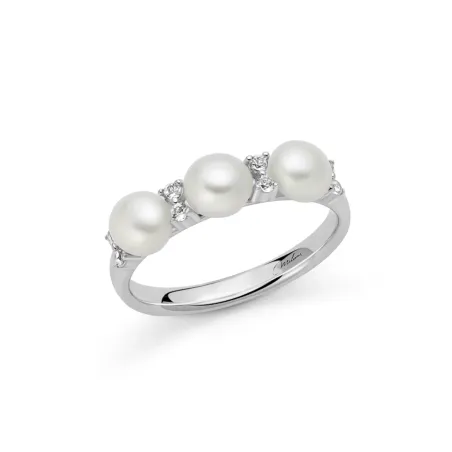 Anello Unica Bouquet in argento perle e topazi Donna Miluna