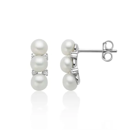 Orecchini Unica Bouquet in argento perle e topazi Donna Miluna