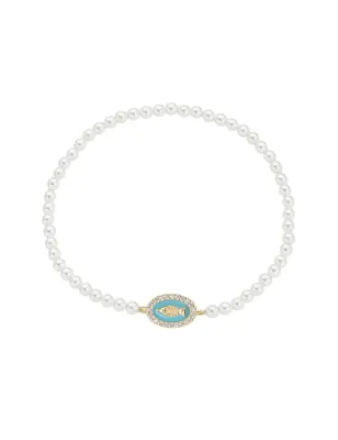 Bracciale Perle Madonnina Verde Donna Amen BRELPE30SWGTI Amen