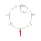 Bracciale Cornetto e Quadrifoglio Rodio DONNA Amen