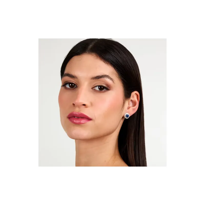 Orecchini Tesori zircone centrale blu Donna Morellato