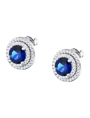 Orecchini Tesori zircone centrale blu Donna Morellato