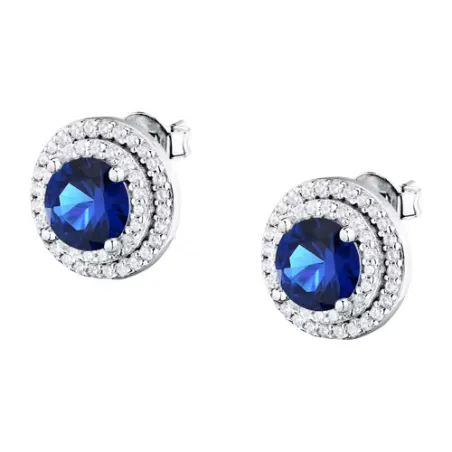 Orecchini Tesori zircone centrale blu Donna Morellato