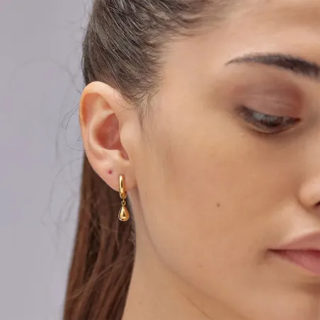 Orecchini cerchietto pendenti a goccia dorati Perfect DONNA Brosway
