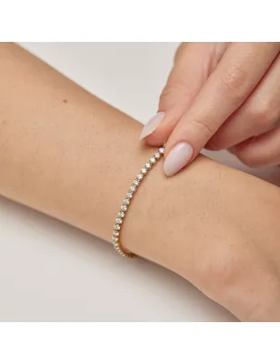 Bracciale dorato Desideri zirconi bianchi Donna Brosway