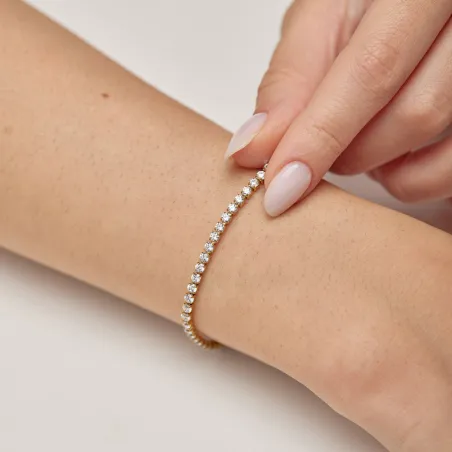 Bracciale dorato Desideri zirconi bianchi Donna Brosway