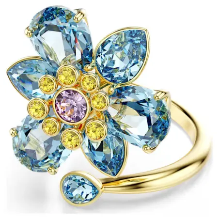 Anello aperto Idyllia Fiore blu mis.55 Donna Swarovski