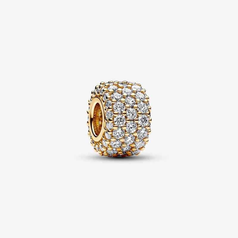 CHARM PAVE' FASCIA TRIPLA PLACCATO ORO PANDORA CHARM PAVE' FASCIA TRIPLA PLACCATO ORO PANDORA