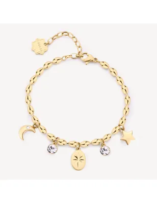 Bracciale dorato Chakra simboli Donna Brosway
