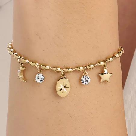 Bracciale dorato Chakra simboli Donna Brosway