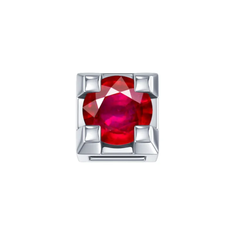 Elemento griffe Oro bianco e rubino 0,02ct Donnaoro