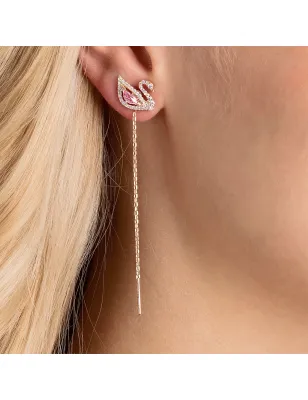 Orecchini pendenti Swan Cigno Rosa Donna Swarovski