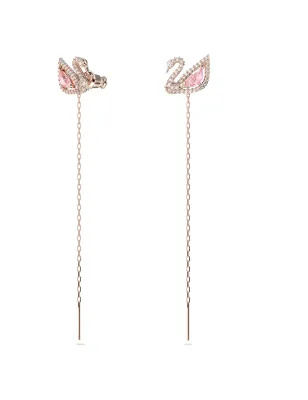 Orecchini pendenti Swan Cigno Rosa Donna Swarovski
