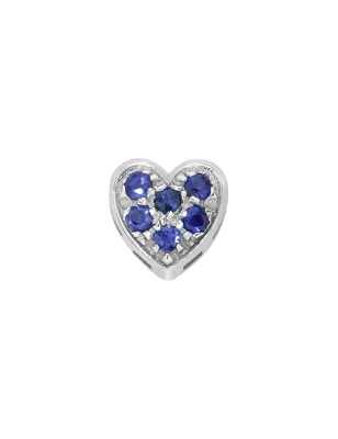 Elemento Cuore bombato Oro bianco e Zaffiri Donnaoro Elements