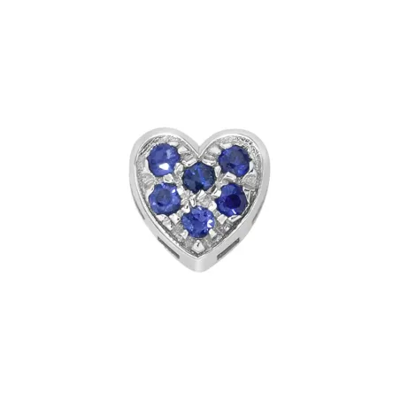 Elemento Cuore bombato Oro bianco e Zaffiri Donnaoro Elements