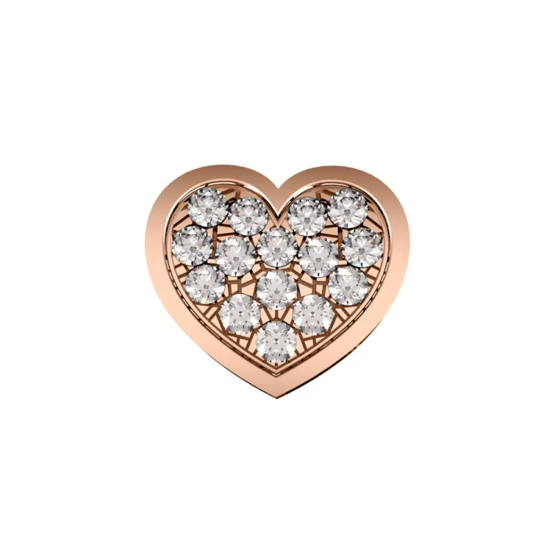Elemento Cuore grande Oro rosa e Diamanti Donnaoro Elements Elemento Cuore grande Oro rosa e Diamanti Donnaoro Elements