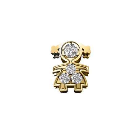 Elemento Bimba oro giallo e Diamanti Donnaoro