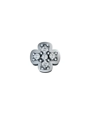 Elemento Croce bombata Oro bianco e Diamanti Donnaoro