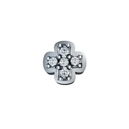 Elemento Croce bombata Oro bianco e Diamanti Donnaoro