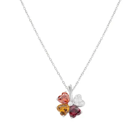 Collana Quadricuore Arancione Multicolor DONNA Amen CLPQUBMAR Amen