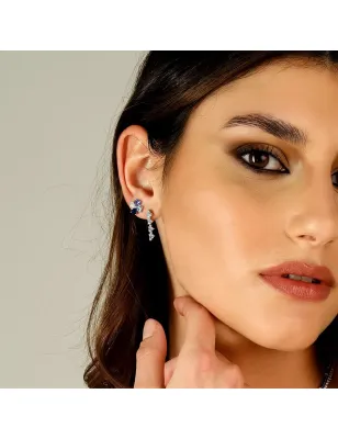 Orecchini Quadricuore Blu Multicolor Donna Amen