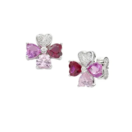 Orecchini Quadricuore Fucsia Multicolor Donna Amen