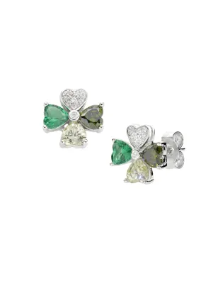 Orecchini Quadricuore Verde Multicolor Donna Amen