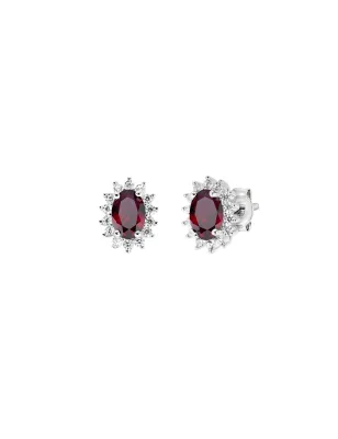 Orecchini Royal Lady Mini con Zircone Rosso Donna Amen
