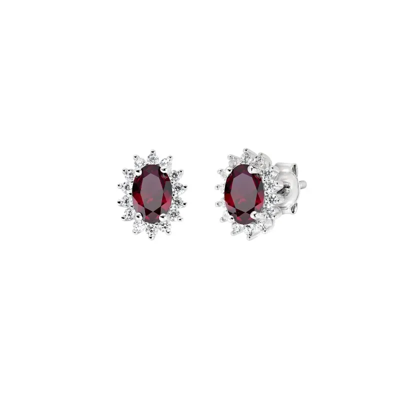 Orecchini Royal Lady Mini con Zircone Rosso Donna Amen