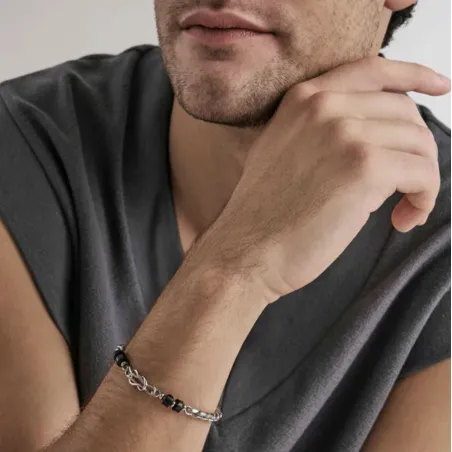 Bracciale Atlante Nodo Agata nera Uomo Nomination