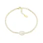 Bracciale dorato Tennis con Miracolosa e smalto bianco Donna Amen