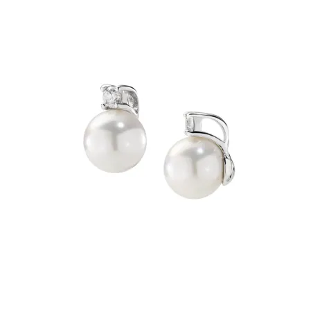Orecchini con perla da 8 mm e zircone bianco Donna Amen