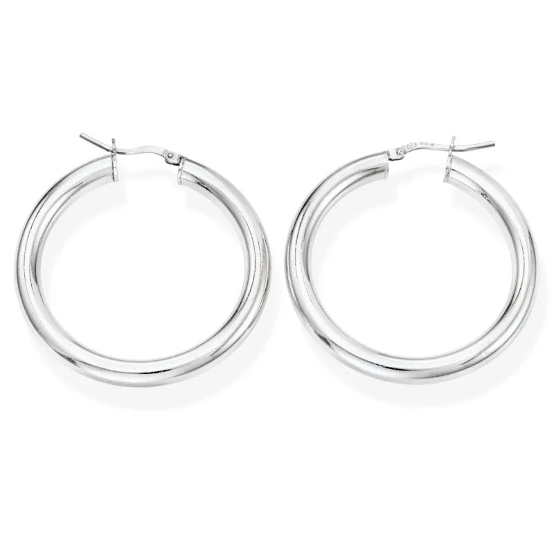 Orecchini Cerchio da 3mm in argento Donna Amen