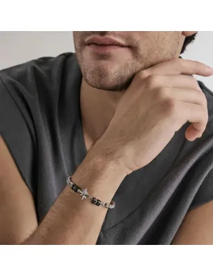 Bracciale Atlante Rosa dei Venti Agata Nera Uomo Nomination