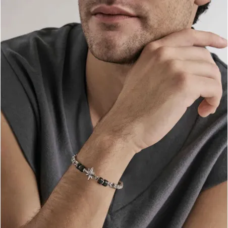 Bracciale Atlante Rosa dei Venti Agata Nera Uomo Nomination