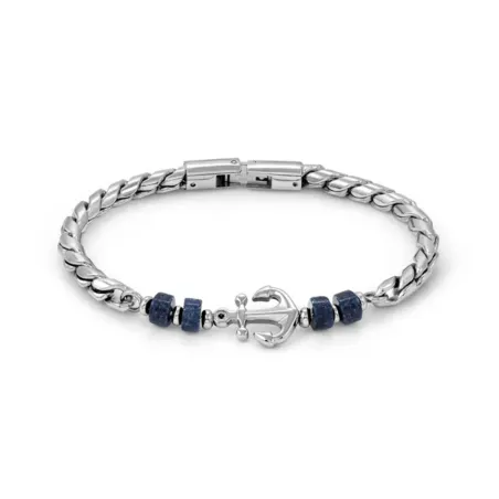 Bracciale Atlante Ancora Sodalite blu Uomo Nomination