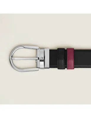 Cintura reversibile 35mm in pelle di vitello nero/cassis Uomo Montblanc