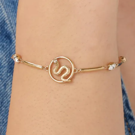 Bracciale dorato Chakra Mistici con Serpente Donna Brosway