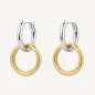 Orecchini Aura a cerchio pendenti bicolore Donna Brosway